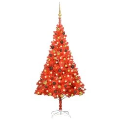 VIDAXL Künstlicher Weihnachtsbaum Mit LEDs & Ständer Rot 150 Cm PVC -VIDAXL Store a5a7a0ba 7238 4085 a7ae 7597330530e3