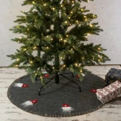 Weihnachtsbaumdecke Weihnachtsbaumteppich Tannenbaumdecke Filz D: 98cm Rund Grau -VIDAXL Store a6661f85 f5ec 4d7f 8faf 6a10d0326535