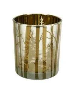 Tarrington House Windlicht, Glas, 8 X 8 X 10 Cm, Rentier Und Weihnachtsbaum Muster, Gold -VIDAXL Store a6d6c23c 35d5 4b80 ae72 694024061cef