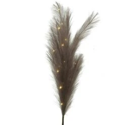 LED Federbüschel Pampasgras Dekozweig Leuchtend Herbstdeko Winterdeko Innen Lila