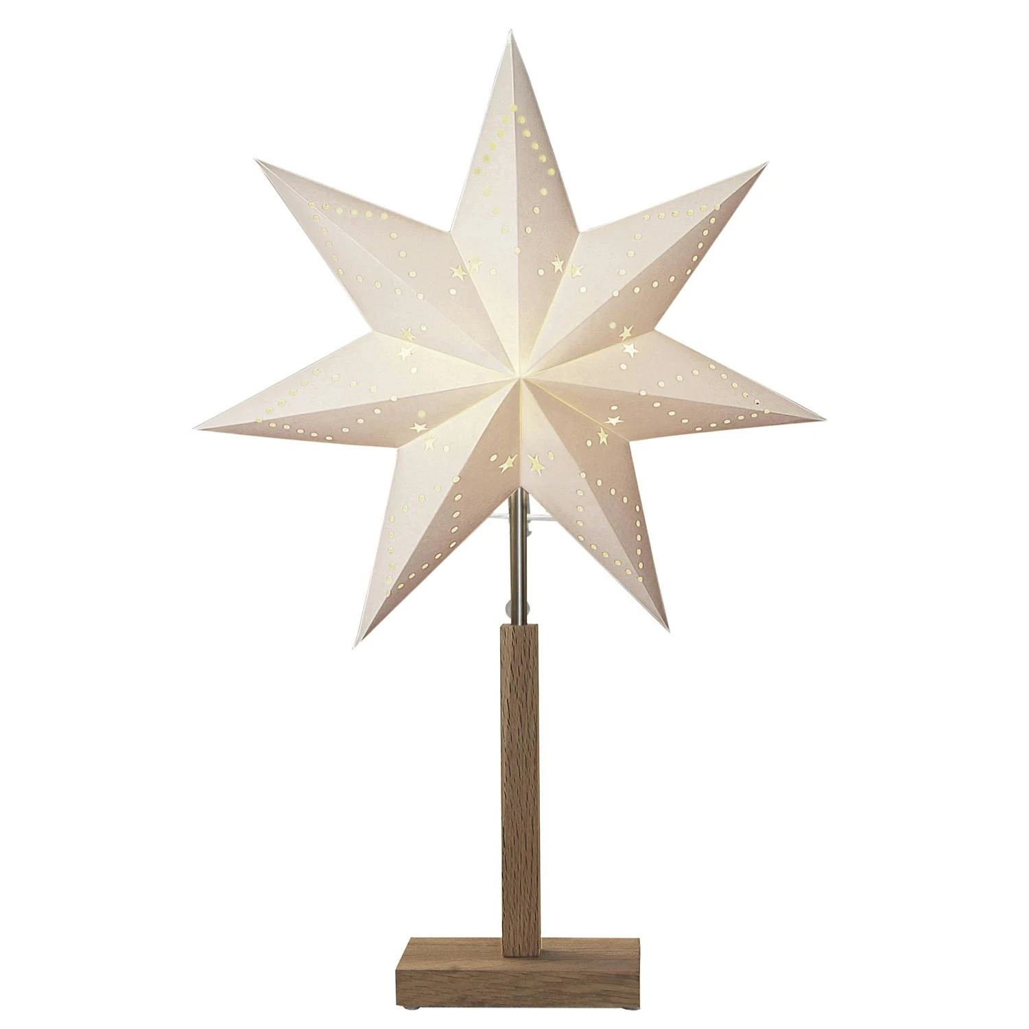 Papierstern Weihnachtsstern Romantic Stehend 7-zackig D: 35cm E14 Mit Kabel Weiß 2 Papierstern Weihnachtsstern Romantic Stehend 7-zackig D: 35cm E14 Mit Kabel Weiß – Bild 2