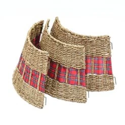 Weihnachtsbaumring Korb Seegras Rund Verkleidung Baumständer D: 70cm Natur Rot -VIDAXL Store a9433901 0f1a 443b 9b53 c4e706d0ab01