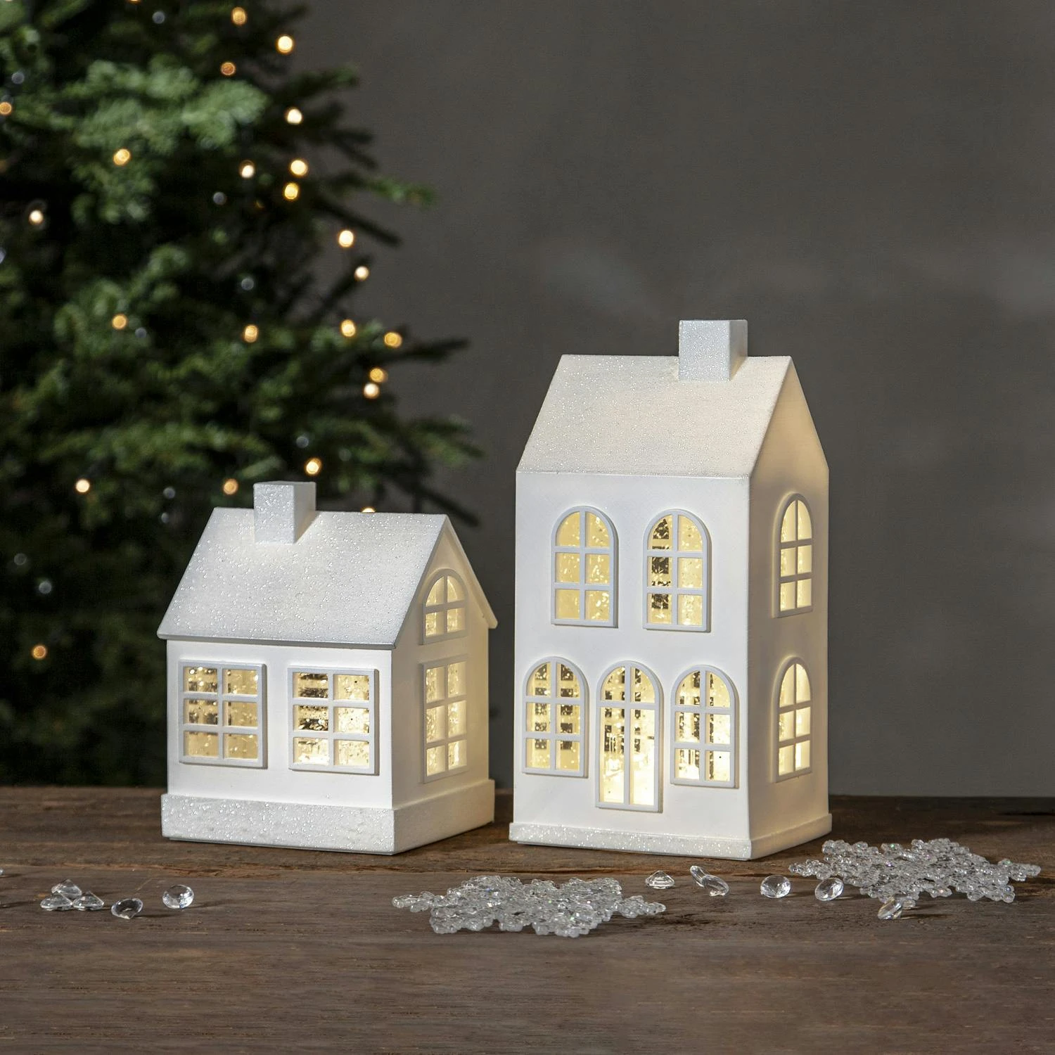 LED Haus Lichthaus Dekohaus Leuchthaus Glitzerhaus Wasserlaterne H: 15,5cm Timer 6 LED Haus Lichthaus Dekohaus Leuchthaus Glitzerhaus Wasserlaterne H: 15,5cm Timer – Bild 6