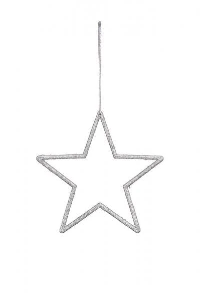 Stern, Dekohänger, Polyresin, Silber / Glitzer, 12 X 12 Cm 3 Stern, Dekohänger, Polyresin, Silber / Glitzer, 12 X 12 Cm – Bild 3