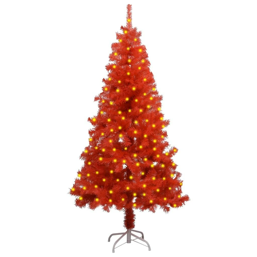 VIDAXL Künstlicher Weihnachtsbaum Mit LEDs Ständer Rosa 150 Cm PVC 5 VIDAXL Künstlicher Weihnachtsbaum Mit LEDs Ständer Rosa 150 Cm PVC – Bild 5