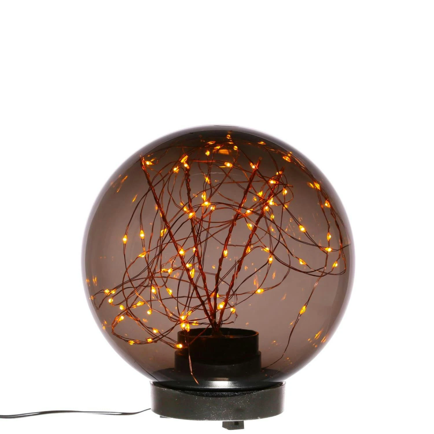 LED Kugel Mit Drahtlichterkette Gartenleuchte Stehend 80LED Amber 20cm Für Außen 2 LED Kugel Mit Drahtlichterkette Gartenleuchte Stehend 80LED Amber 20cm Für Außen – Bild 2