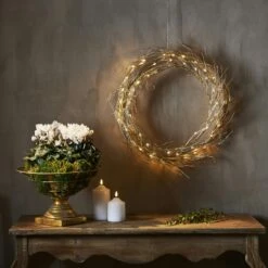 LED Lichtkranz Fizzy Fenster Türschmuck 50 LED D: 45cm Für Innen Gold -VIDAXL Store b0bf57f8 897b 4467 99fa fa601e736d87