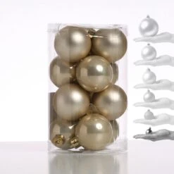 Christbaumkugel Weihnachtskugel Glas D: 3,5cm Glänzend Matt Champagner 16er Set -VIDAXL Store b27e9c62 10d5 45cd 834e 7d87c616fbe2