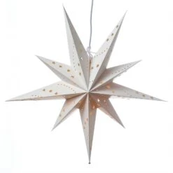 Papierstern Emma Weihnachtsstern Faltstern Leuchtstern D: 58cm Inkl. Kabel Weiß