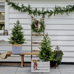 LED Weihnachtsset Für Eingang Haustür Kranz Girlande 2 Bäume Beleuchtet 4teilig -VIDAXL Store b44eb84d fe69 423c af48 5947f3500748