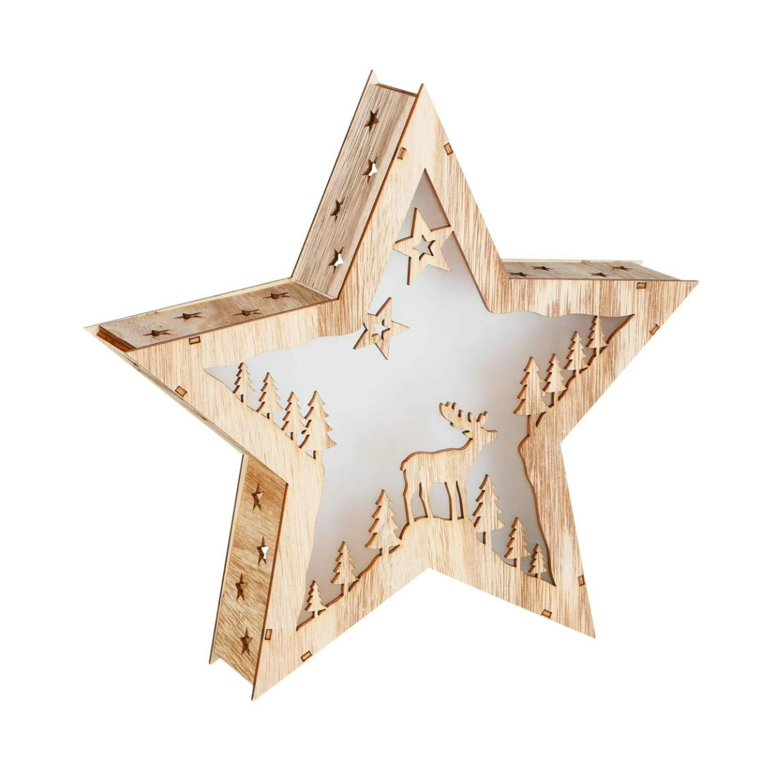 LED Papierstern Leuchtstern Standstern 7-zackig H: 75cm Timer Batterie Gold 3 LED Papierstern Leuchtstern Standstern 7-zackig H: 75cm Timer Batterie Gold – Bild 3