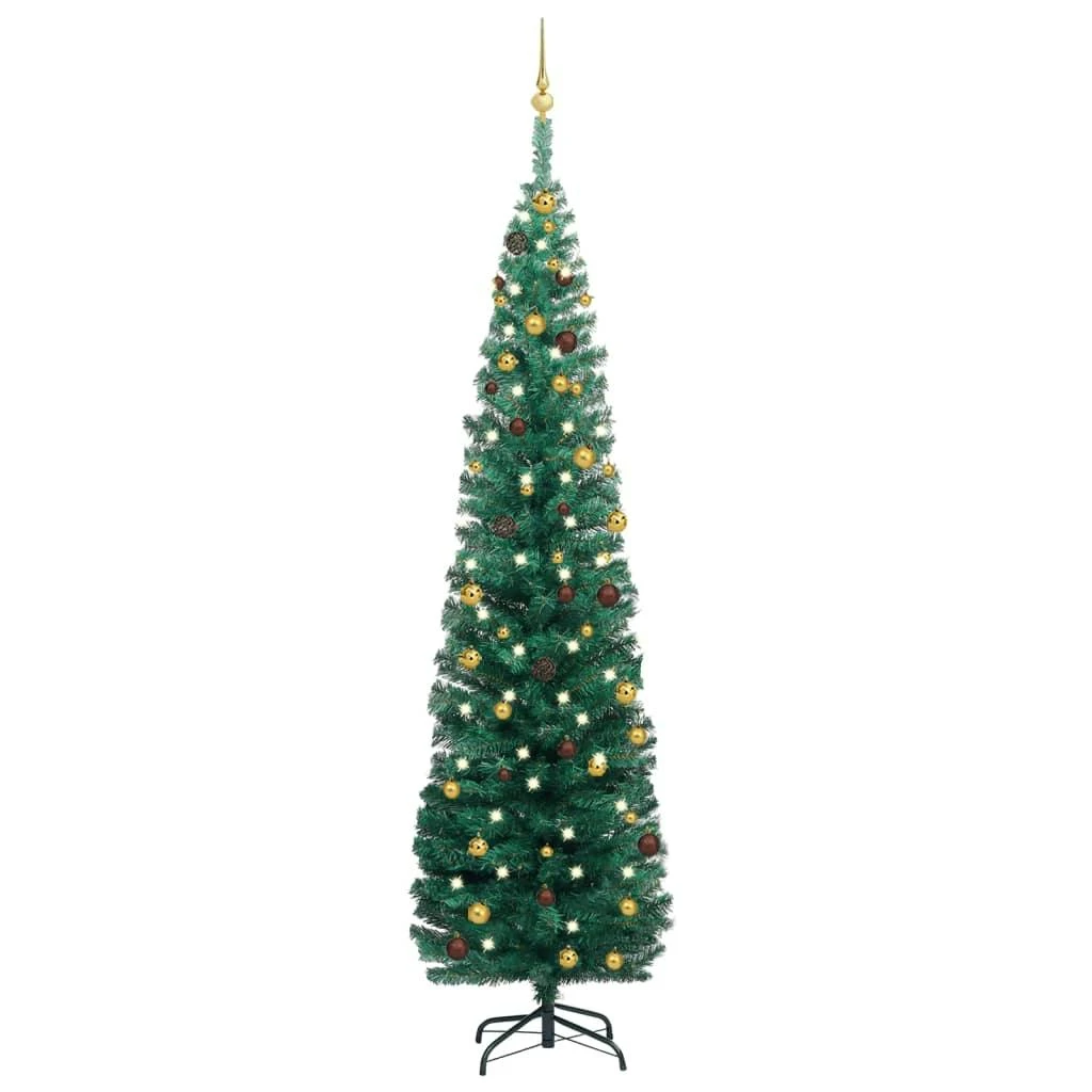 VIDAXL Künstlicher Weihnachtsbaum Mit LEDs & Kugeln Blau 240cm PVC 5 VIDAXL Künstlicher Weihnachtsbaum Mit LEDs & Kugeln Blau 240cm PVC – Bild 5