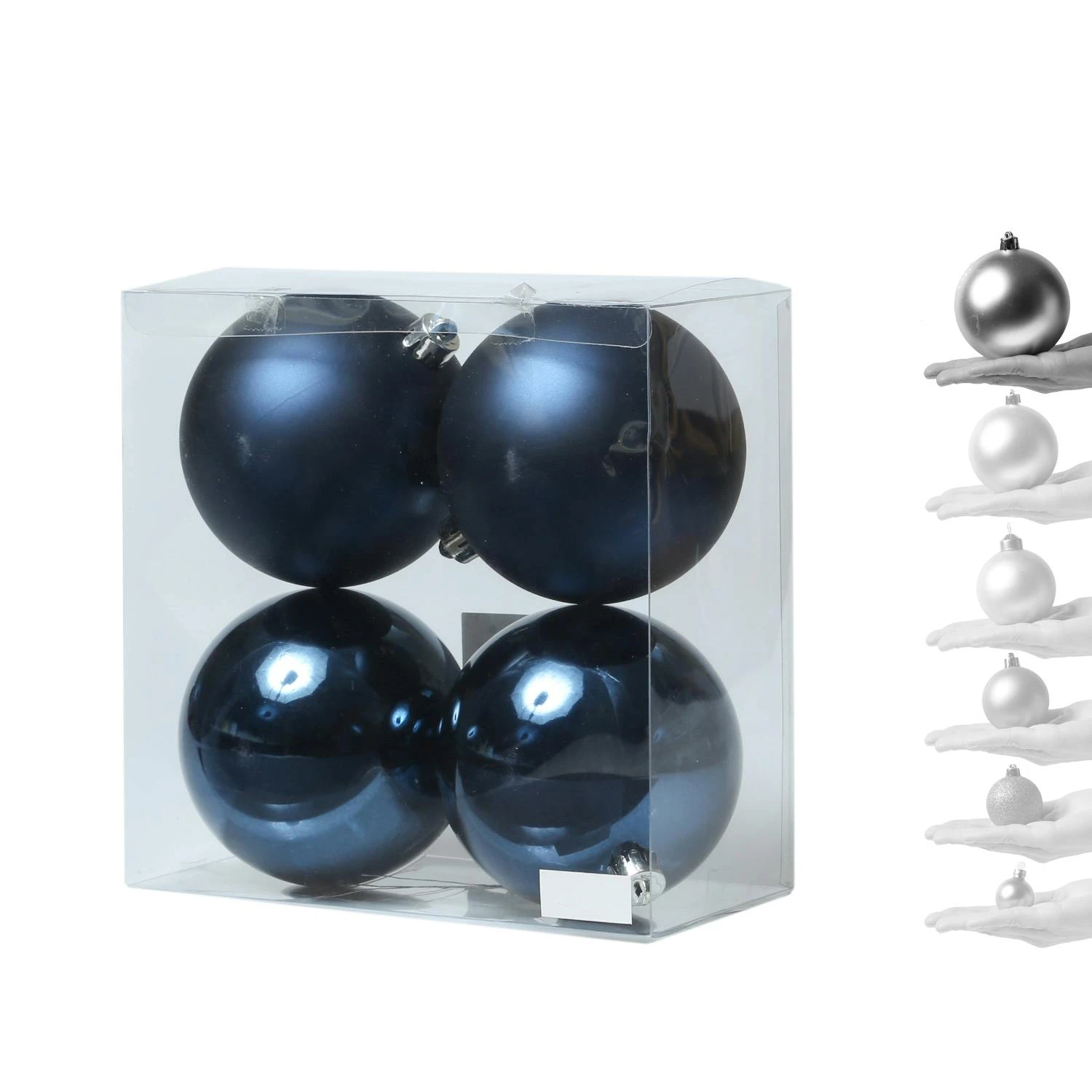 Christbaumkugel Weihnachtskugel Bruchfest Glänzend Matt Dunkelblau D: 10cm 4St. 7 Christbaumkugel Weihnachtskugel Bruchfest Glänzend Matt Dunkelblau D: 10cm 4St. – Bild 7