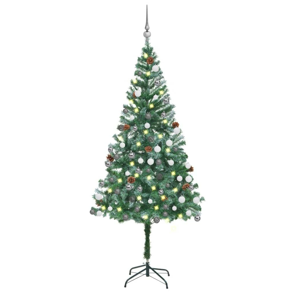 VIDAXL Künstlicher Weihnachtsbaum Mit LEDs & Kugeln Weiß 180 Cm PVC 7 VIDAXL Künstlicher Weihnachtsbaum Mit LEDs & Kugeln Weiß 180 Cm PVC – Bild 7