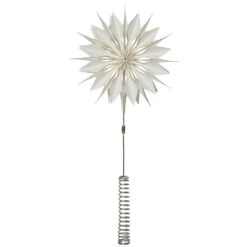 LED Baumspitze Papierstern Melli Tannenbaumspitze Beleuchtet H: 43cm Weiß -VIDAXL Store bc163191 e3b9 4f66 8cea cc035750a2c4