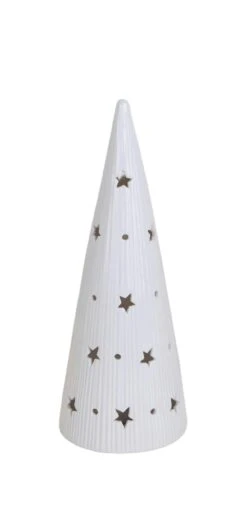 Tarrington House Terrakotta Baum, Beleuchtet, Keramik, 24.5 X 9 X 9 Cm, Weiß