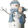 Tarrington House Schneemann Mit Kind, Polyresin, 20 X 10 X 21 Cm, Mit Schneeflockenmustern