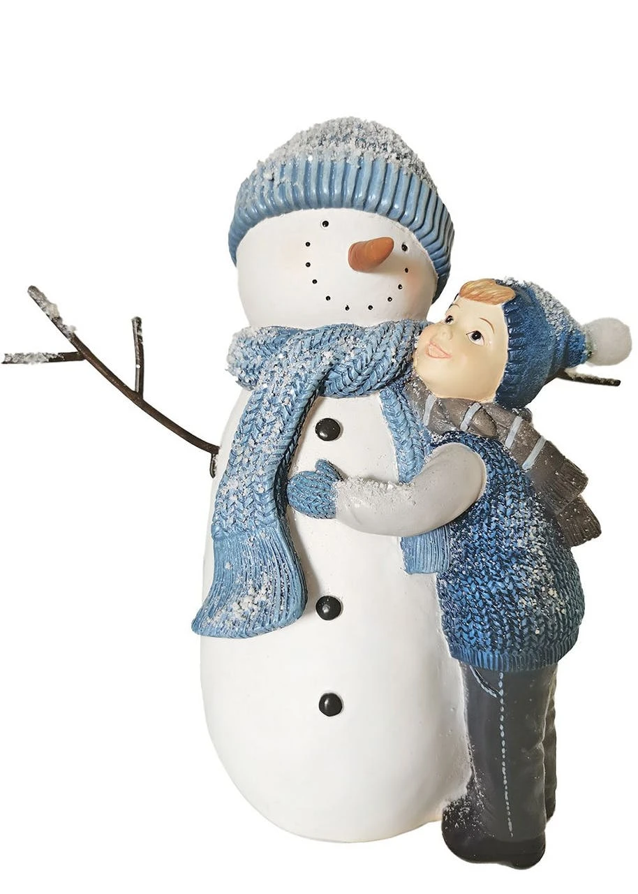 Tarrington House Schneemann Mit Kind, Polyresin, 20 X 10 X 21 Cm, Mit Schneeflockenmustern 1 Tarrington House Schneemann Mit Kind, Polyresin, 20 X 10 X 21 Cm, Mit Schneeflockenmustern