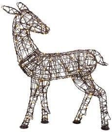 Tarrington House Rentier, Metall/ Polyrattan, 80 X 19 X 98 Cm, 140 LED, 3.6 W, Freistehend, Braun