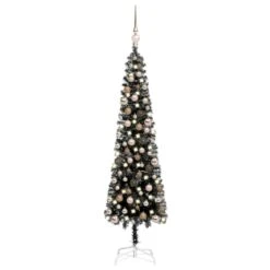 VIDAXL Schlanker Weihnachtsbaum Mit LEDs & Kugeln Weiß 240 Cm -VIDAXL Store c1b66f6e eb77 4a51 9b37 050c7ba4f45e 2