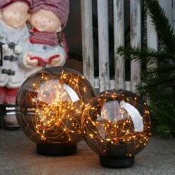 LED Kugel Mit Drahtlichterkette Gartenleuchte Stehend Rauchglasoptik 20cm Außen -VIDAXL Store c1cbe983 32c9 4179 921d 14b16956d50d
