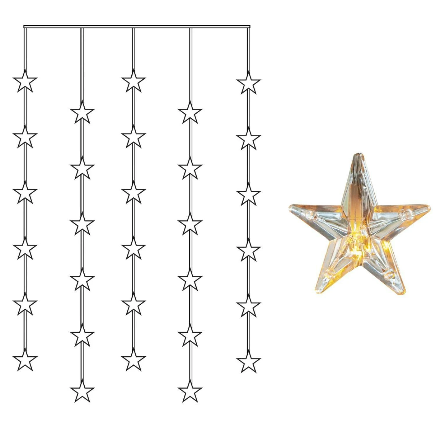 LED Lichtervorhang Schneeflocken 64 Kaltweiße LED 1,2mx1m Für Innen Weihnachten 5 LED Lichtervorhang Schneeflocken 64 Kaltweiße LED 1,2mx1m Für Innen Weihnachten – Bild 5