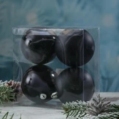 Christbaumkugel Weihnachtskugel Bruchfest Glänzend Matt Schwarz D: 10cm 4St. -VIDAXL Store c3a2839b 9d91 4ef6 84b2 6dc65d689202