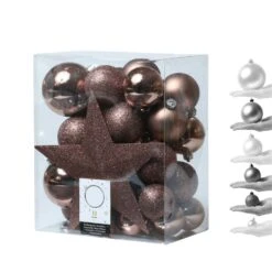 Christbaumkugel Weihnachtskugel Bruchfest Glänzend Matt Glitzernd Braun 33er Set -VIDAXL Store c4d6bce1 b1e7 496b 9ccc 52a50dcdd021