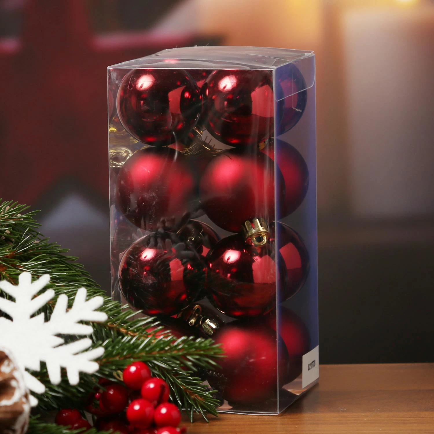 Christbaumkugel Weihnachtskugel Bruchfest D: 4cm Glänzend Matt Weinrot 16er Set 2 Christbaumkugel Weihnachtskugel Bruchfest D: 4cm Glänzend Matt Weinrot 16er Set – Bild 2