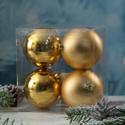 Christbaumkugel Weihnachtskugel Bruchfest Glänzend Matt Gold D: 10cm 4St. -VIDAXL Store c5ab92a6 dbdd 458d be0c 893c246cc67b