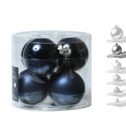 Christbaumkugel Weihnachtskugel Glas D: 8cm Glänzend Matt Dunkelblau 6er Set -VIDAXL Store c5cbd089 79a3 4ac2 bc27 00f740dcb3a5