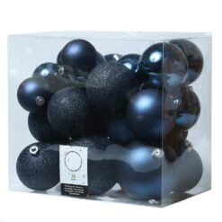Christbaumkugel Weihnachtskugel Bruchfest Glänzend Matt Glitzernd Blau 26St.