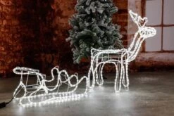 Rentier Mit Schlitten Silhouette Beleuchtet Weihnachtsdeko Leuchttier Außen -VIDAXL Store c62288d8 4de9 46c8 96de c7de97cd0ce5