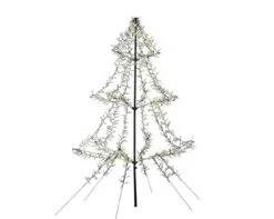 LED Lichterweihnachtsbaum, Metall, 200 Cm, 1200 Funkelnde LEDs, 8-Stunden-Timer, Warmweiß