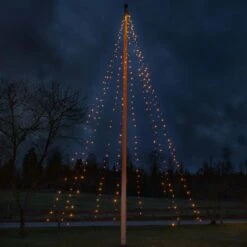 LED Baummantel Lichterkette F. Fahnenmast 10 Stränge 360 LED H: 7m Für Außen -VIDAXL Store c76bfd26 b5cf 441c 841c 257296c46d7c