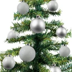42er Weihnachtskugel-Set Ø5/5,5/6,5cm Glas Weiß/Silber -VIDAXL Store ca816389 986e 43a2 a6cd d7bf288ee042
