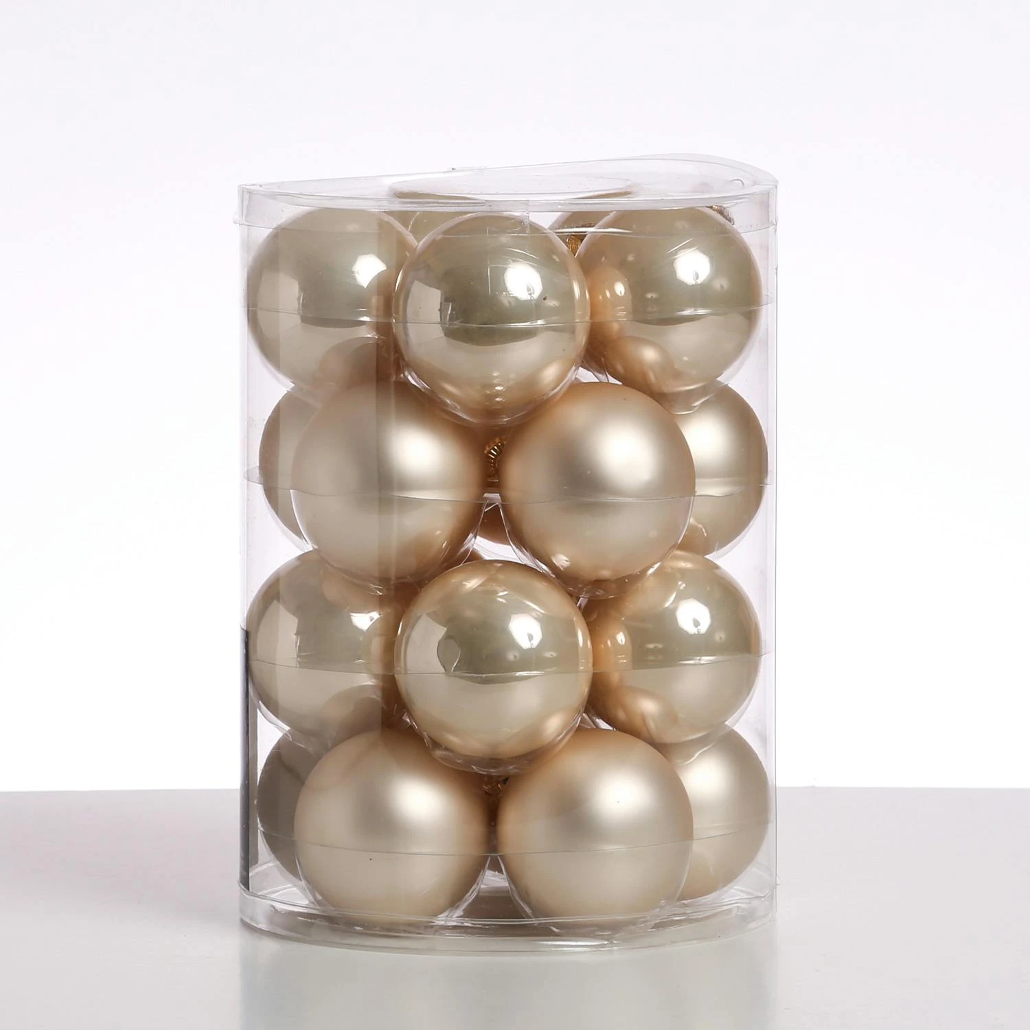 Christbaumkugel Weihnachtskugel Glas D: 6cm Glänzend Matt Champagner 20er Set 1 Christbaumkugel Weihnachtskugel Glas D: 6cm Glänzend Matt Champagner 20er Set