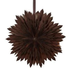 Papierstern Eisblume Weihnachtsstern Faltstern 50cm Dekostern Leuchtstern Braun