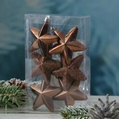 Baumkugeln Sterne Christbaumschmuck Bruchfest Glänzend Glitzernd Braun 6St. -VIDAXL Store d0d50630 63ca 42cb 95dc 60a567d41f60