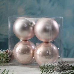 Christbaumkugel Weihnachtskugel Bruchfest Glänzend Matt Puderrosa D: 10cm 4St. -VIDAXL Store d7ccbd2a de3a 4194 bbe2 051d3454a223