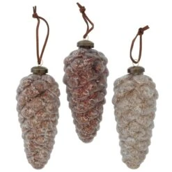 B. 3tlg Set Weihnachts-Anhänger Mikana Tannenzapfen Geeist - 2012150