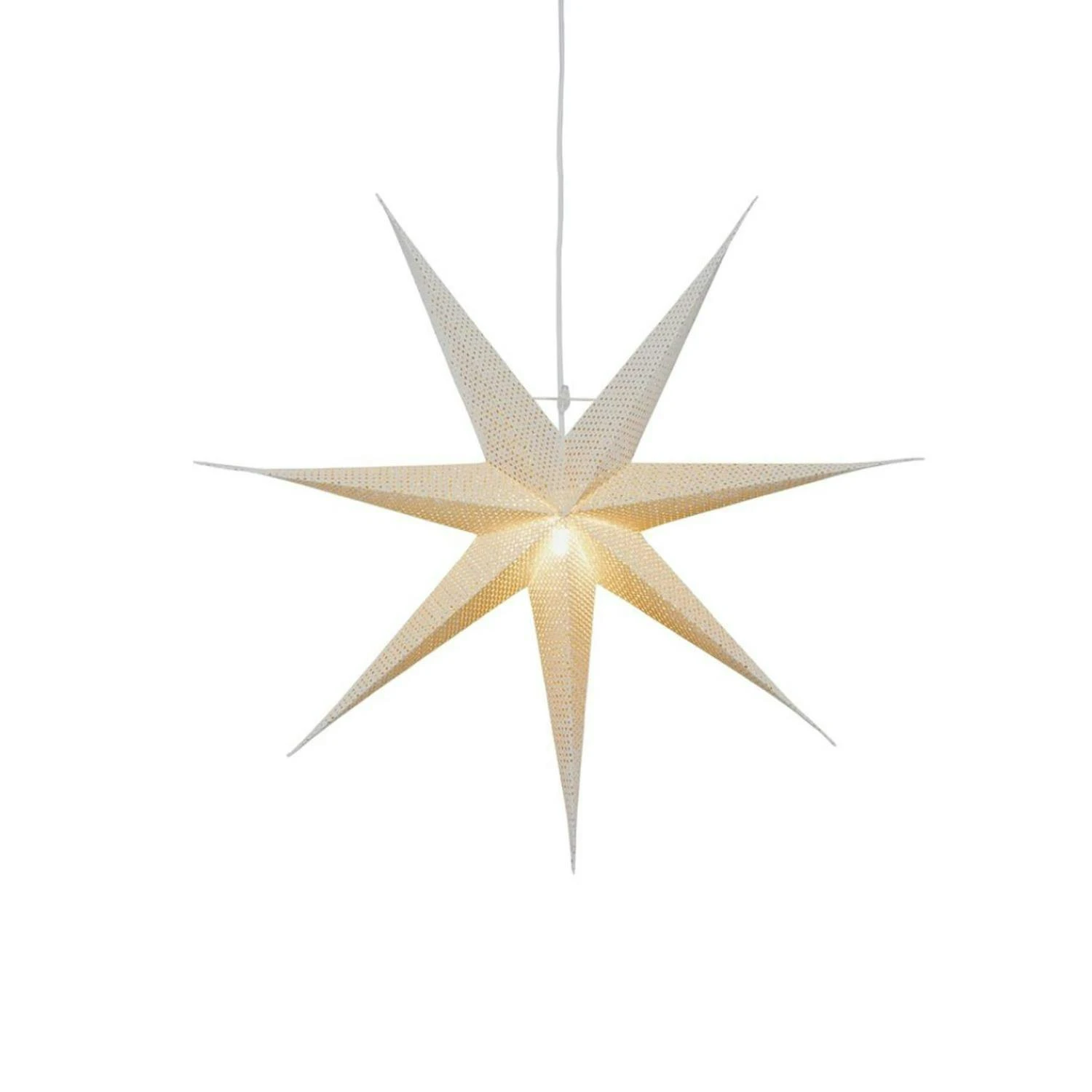 Papierstern Weihnachtsstern Romantic Stehend 7-zackig D: 35cm E14 Mit Kabel Weiß 5 Papierstern Weihnachtsstern Romantic Stehend 7-zackig D: 35cm E14 Mit Kabel Weiß – Bild 5