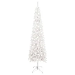 VIDAXL Weihnachtsbaum Schlank Mit LEDs Weiß 240 Cm