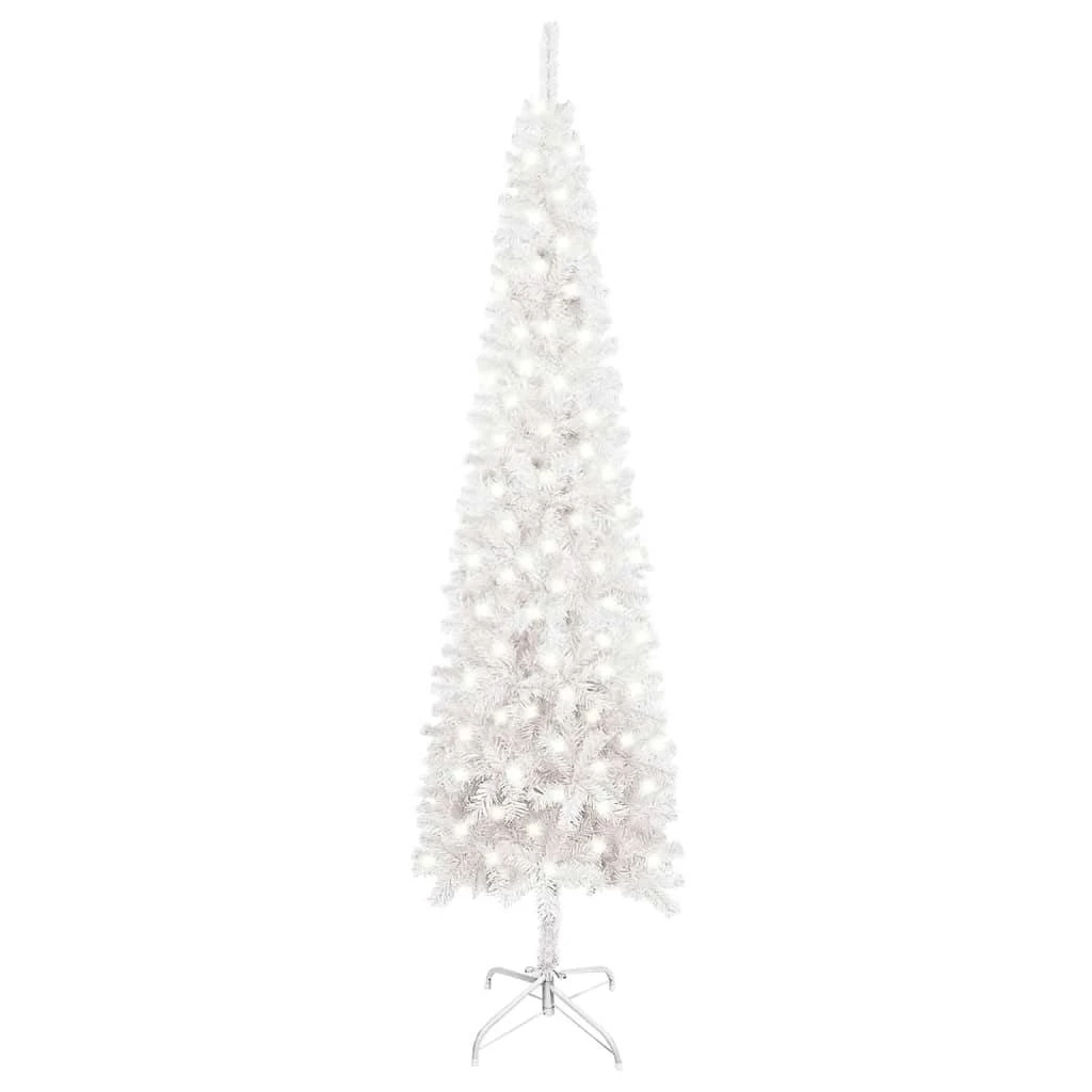 VIDAXL Weihnachtsbaum Schlank Mit LEDs Weiß 240 Cm 1 VIDAXL Weihnachtsbaum Schlank Mit LEDs Weiß 240 Cm