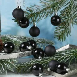 Christbaumkugel Weihnachtskugel Glas D: 3,5cm Glänzend Matt Schwarz 16er Set -VIDAXL Store dcf0cd4d bbb0 41a3 a21d dd0c0f0dd098