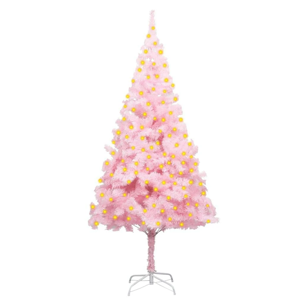 VIDAXL Künstlicher Weihnachtsbaum Mit LEDs Ständer Rosa 150 Cm PVC 3 VIDAXL Künstlicher Weihnachtsbaum Mit LEDs Ständer Rosa 150 Cm PVC – Bild 3