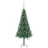 VIDAXL Künstlicher Eck-Weihnachtsbaum LEDs & Kugeln Grün 240 Cm PVC