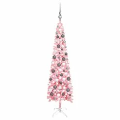 VIDAXL Schlanker Weihnachtsbaum Mit LEDs & Kugeln Rosa 180 Cm -VIDAXL Store e91fce69 f80e 4aea b193 3eaf76b4e5a9 5