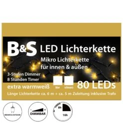 LED Mikro Lichterkette V5 Innen Außen Extra Warmweiß Dimmer Timer 40-720 Lichter -VIDAXL Store e9e96f4a 3395 4a37 b727 7389dead9248