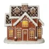 LED Lebkuchenhaus Knusperhäuschen Weihnachtshaus Deko Beleuchtet Timer Braun